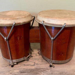 Vintage Drums, Bongo Drums, Bongo, Vintage Bongo Drums, Wood Bongo Drums, Jam Session Bongo Drums,  Music Instrument, Wooden Bongo Drums,