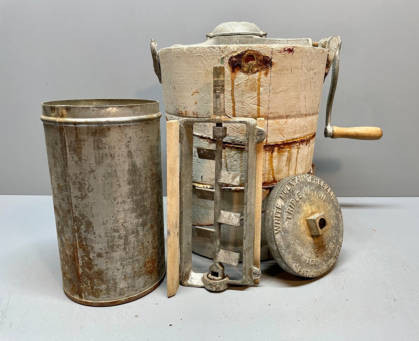 Vintage Ice Cream Maker White Mountain Ice Cream Freezer Etsy