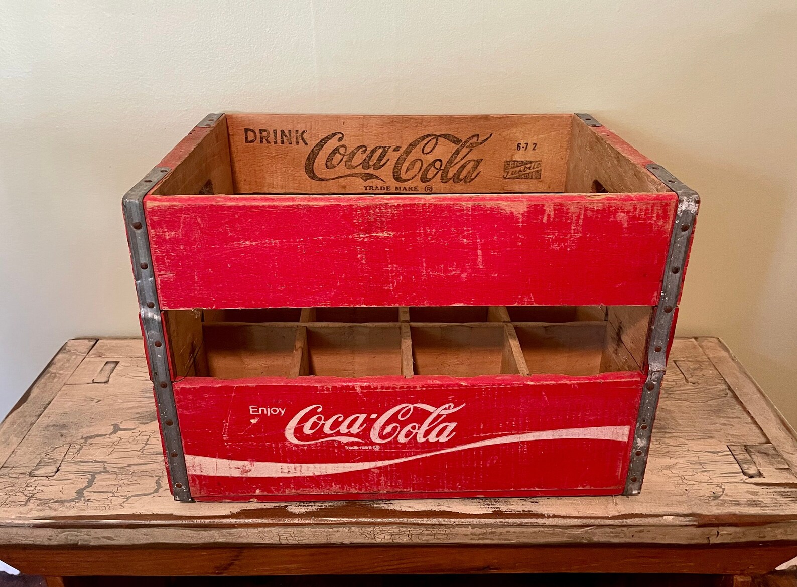 Coca Cola Vintage Coca Cola Crate Red Coca Cola Crate Soda Etsy