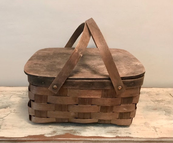 Picnic Basket, Gathering Basket, Wicker Basket