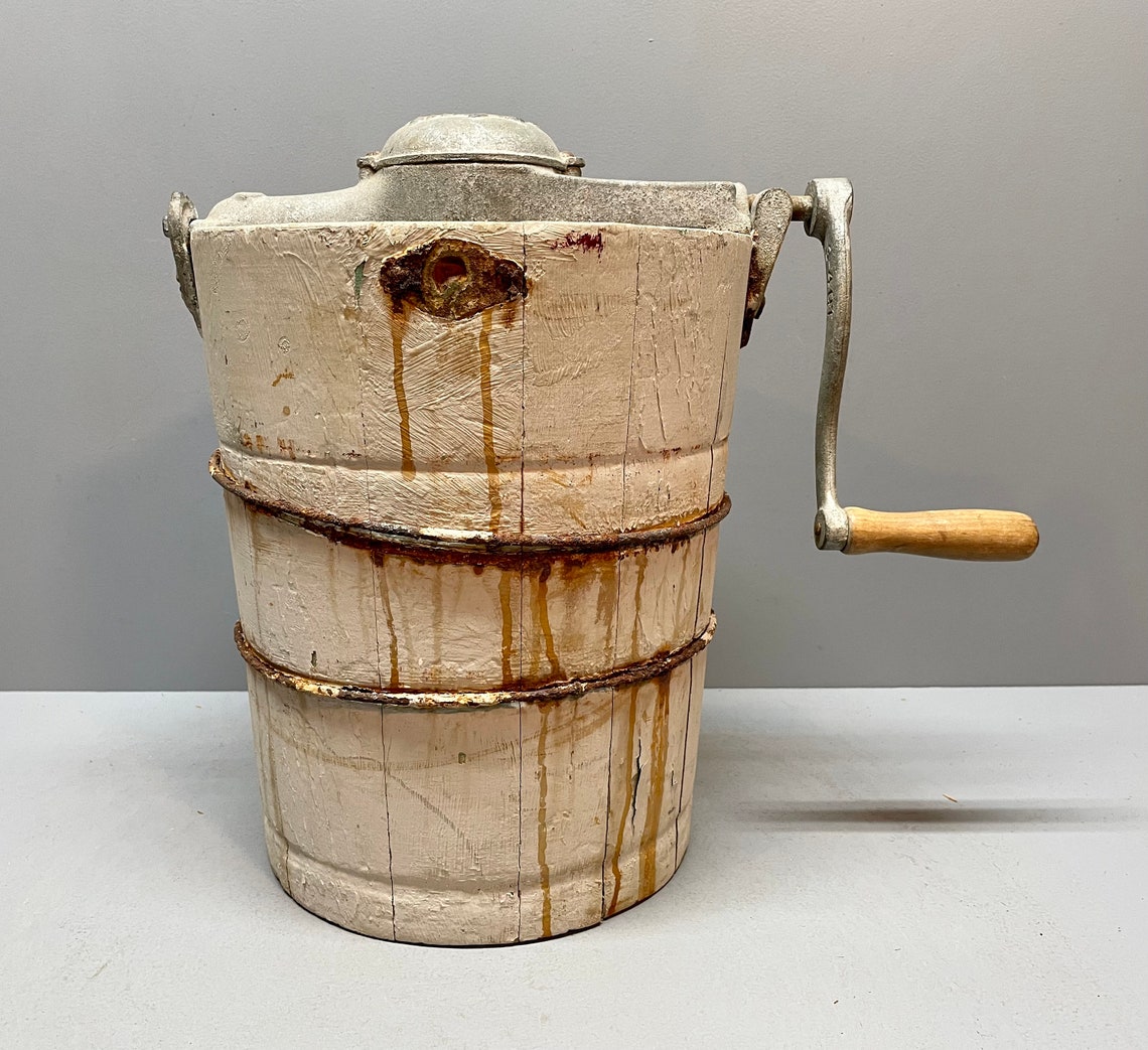 Vintage Ice Cream Maker White Mountain Ice Cream Freezer Etsy