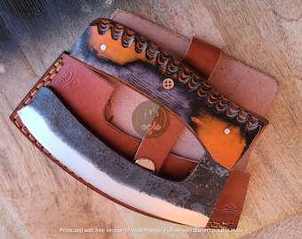 6 inch Handmade High Carbon Ulu Knife with Leather Sheath: Best Gift for Him/Her on Christmas/ Birthday/Father's day/Anniversary