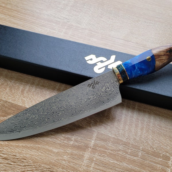 VG10 Damascus Steel Chef Knife with Hybrid Maple Burl Handle,Gift for Him,her on Birthday,Christmas,Thanksgiving,Anniversary