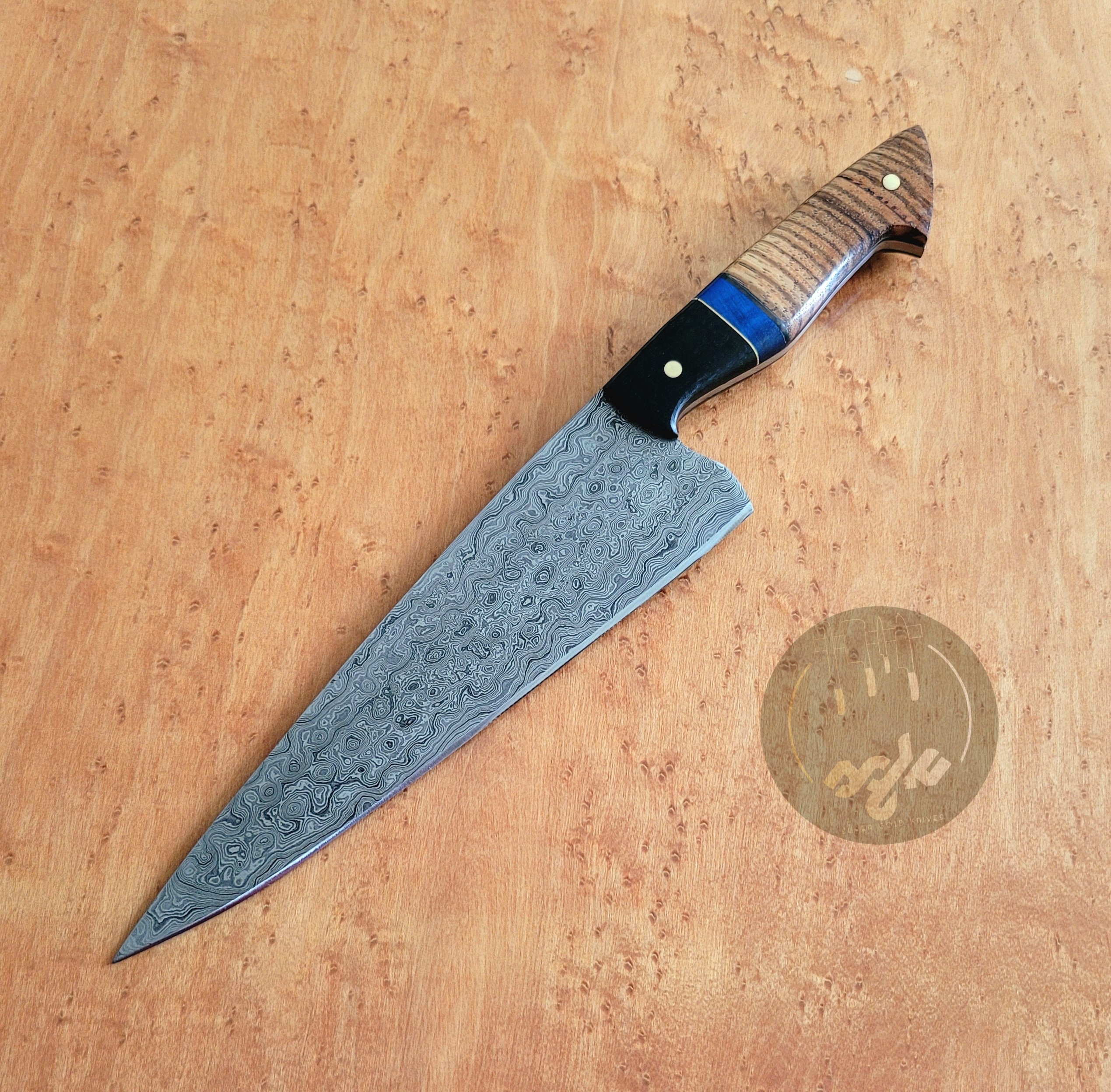 Full Tang Hunter - DIY Knife Kit w/Zebrawood Handle Scales (pre-machined)
