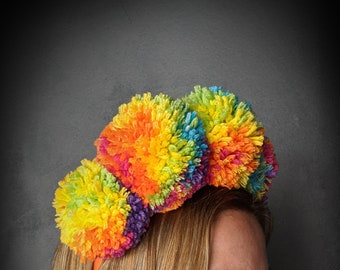 Rainbow Brite Pom Pom Festival Headband | FREE SHIPPING