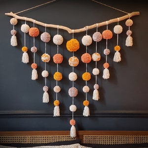 Extra Large Neutral Pom Pom Wall Hanging FREE SHIPPING image 1