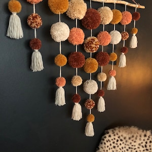 Extra Large Rustic Pom Pom Wall Hanging | FREE SHIPPING