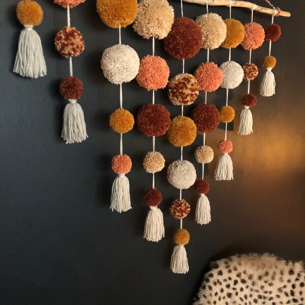 Hanging Pom Poms Etsy