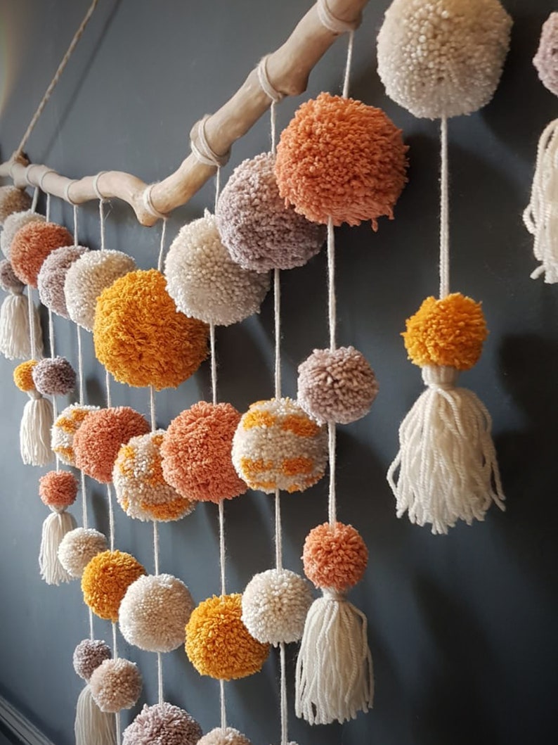 Extra Large Neutral Pom Pom Wall Hanging FREE SHIPPING image 4
