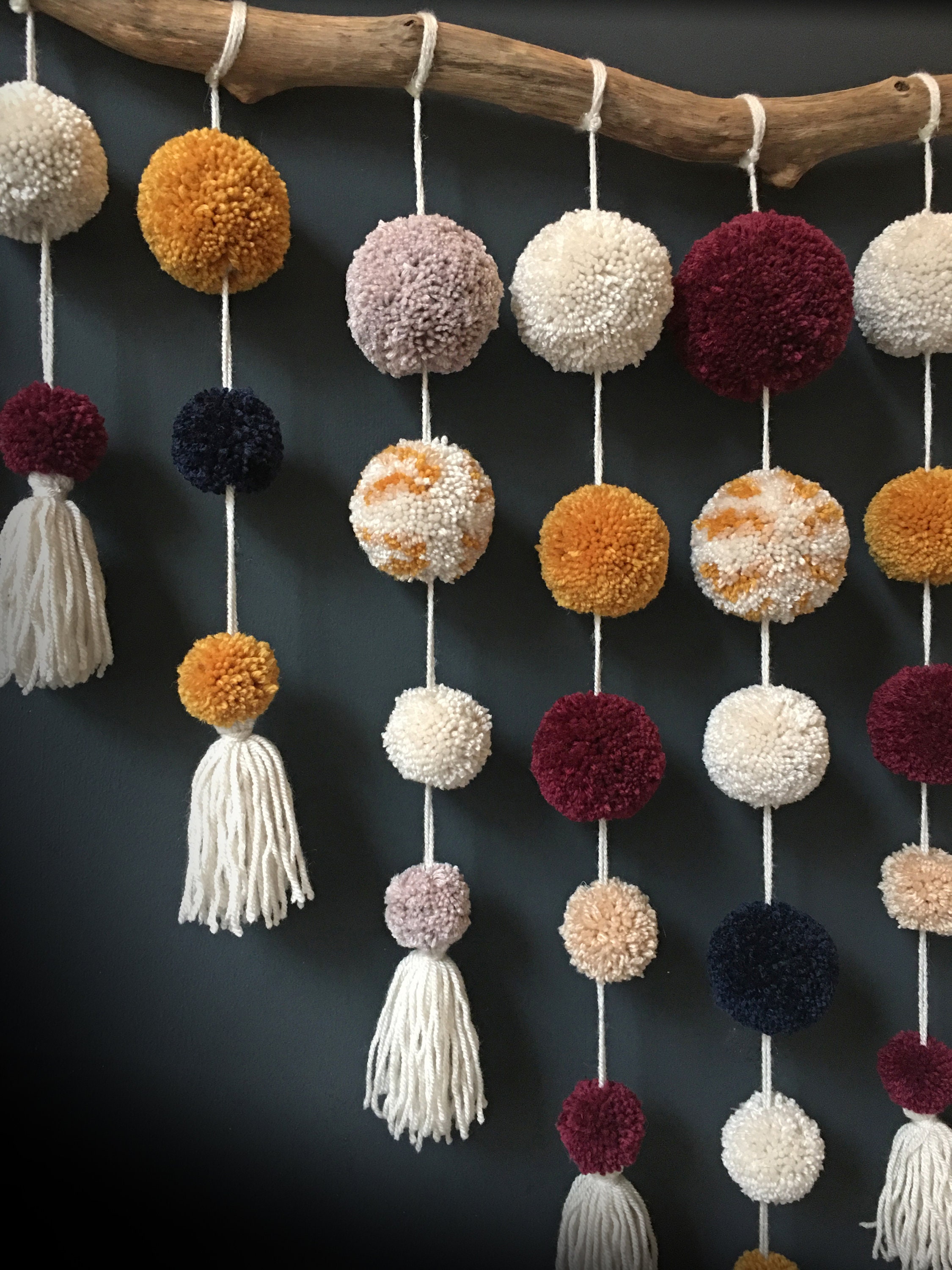 Extra Large Bold Pom Pom Wall Hanging FREE SHIPPING - Etsy