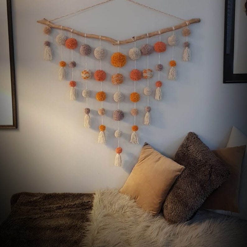 Extra Large Neutral Pom Pom Wall Hanging FREE SHIPPING image 5