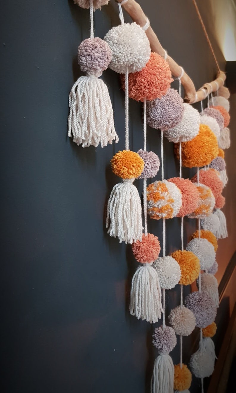 Extra Large Neutral Pom Pom Wall Hanging FREE SHIPPING image 2