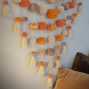 Extra Large Neutral Pom Pom Wall Hanging FREE SHIPPING image 6