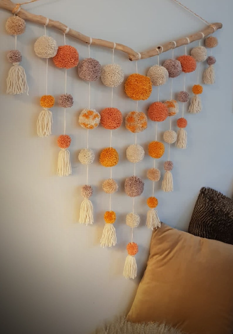 Extra Large Neutral Pom Pom Wall Hanging FREE SHIPPING image 6