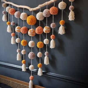 Extra Large Neutral Pom Pom Wall Hanging FREE SHIPPING image 3