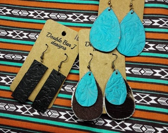 Pendientes de cuero de estilo occidental