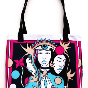 KoCo Collab Tote Bag Catharsis All Over Print with Red Handle