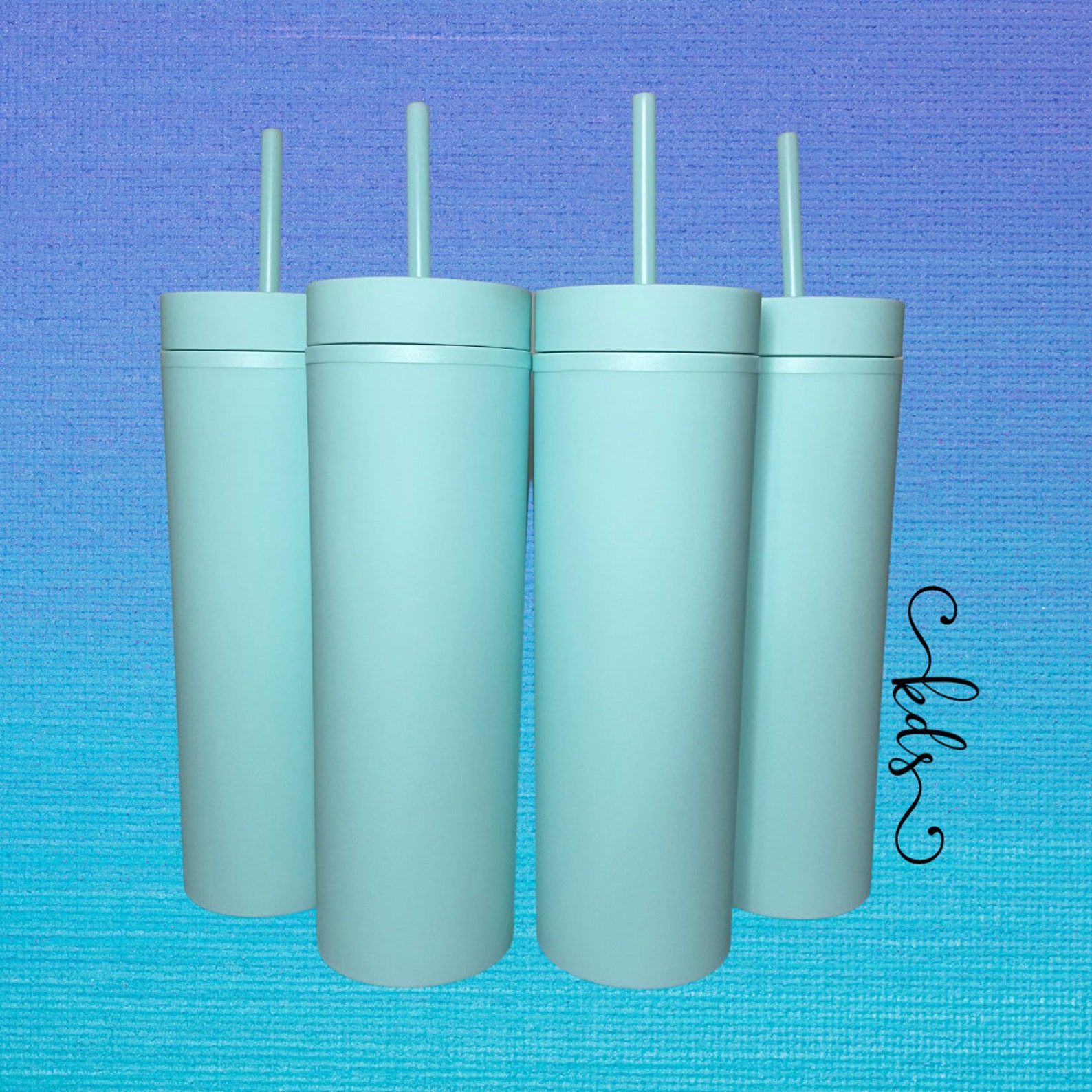Blank Skinny Tumblers Mint Matte Tumblers Bulk 16 oz Black Etsy
