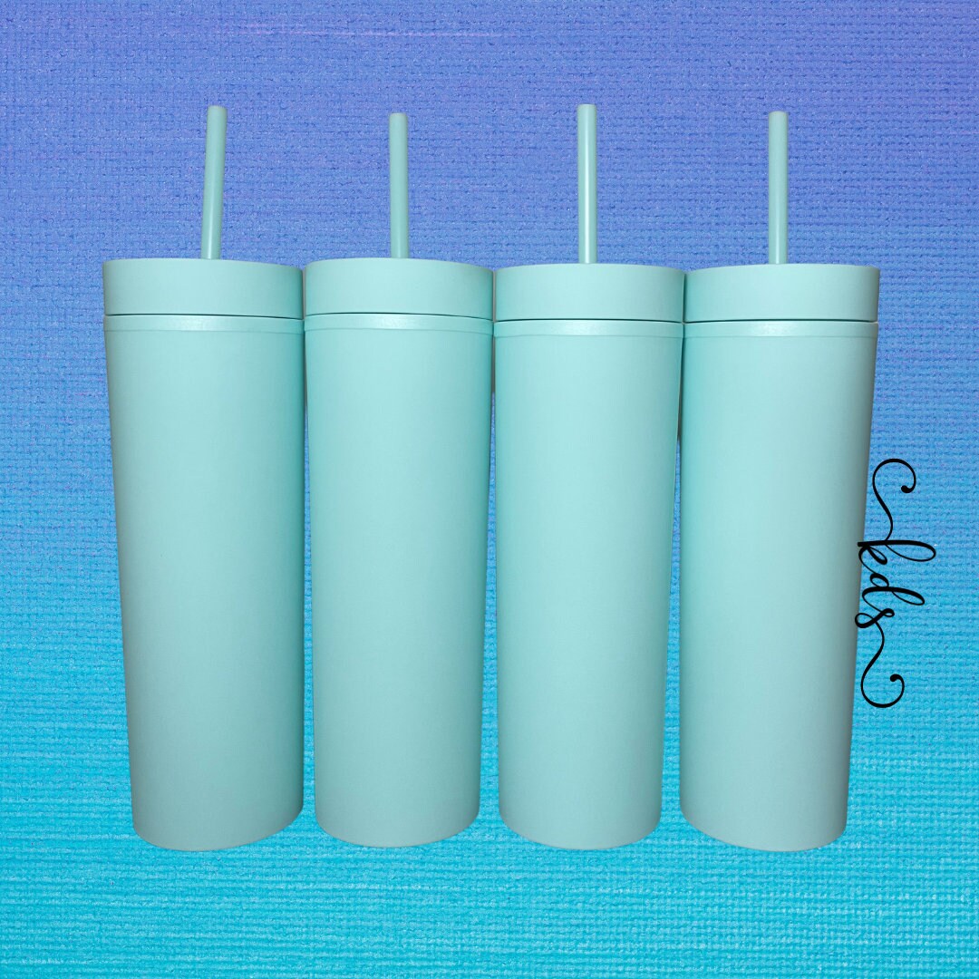 Blank Skinny Tumblers Mint Matte Tumblers Bulk 16 oz Black Etsy