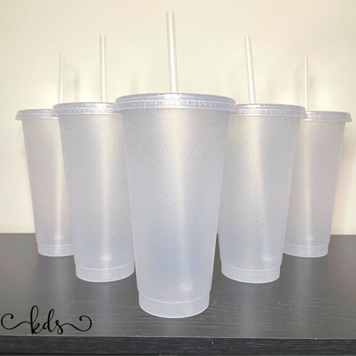 Blank Clear Confetti Cold Cups Clear Matte Tumblers Bulk Etsy