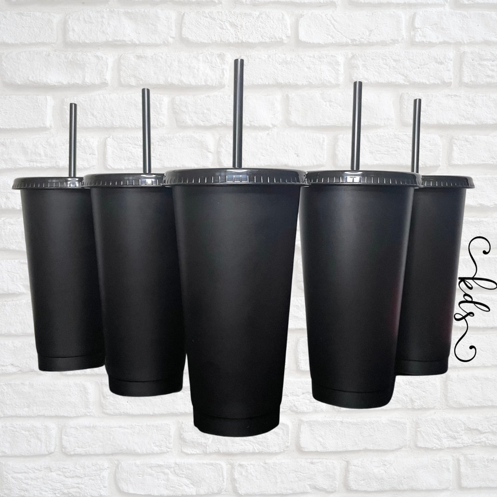 Blank Black Cold Cups Black Matte Tumblers Bulk 24oz Black Etsy