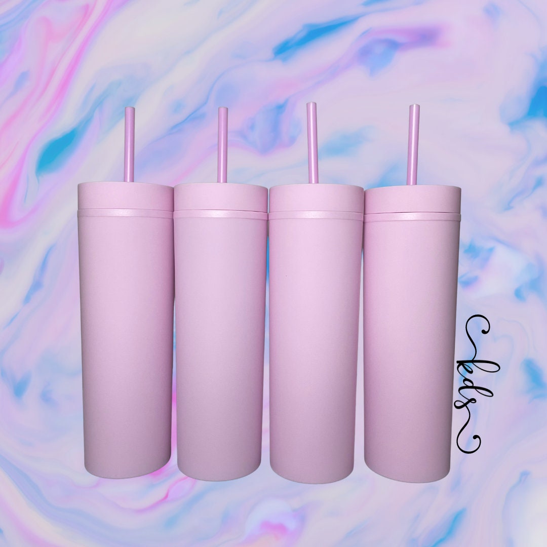 Blank Skinny Tumblers Pink Matte Tumblers Bulk 16 oz Black Etsy