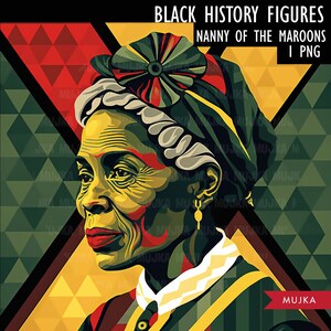 Histoire des Noirs PNG, affiche nounou des marrons, cartes histoire des noirs, art histoire des noirs imprimable, art mural histoire des noirs, conception par sublimation