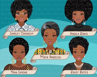 Black history Clipart, Black woman, Social justice, Rosa Parks, Harriet Tubman, Maya Angelou, sublimation designs digital download PNG