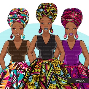 Donna africana png, mix abito africano Kente, donna nera Sublimazione progetta download digitale per clipart Cricut