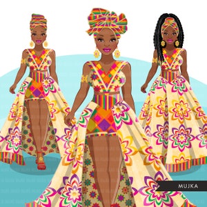 Png donna africana, clipart donna nera, abito africano geometrico, fascia per la testa, donna nera Sublimazione progetta il download digitale per Cricut