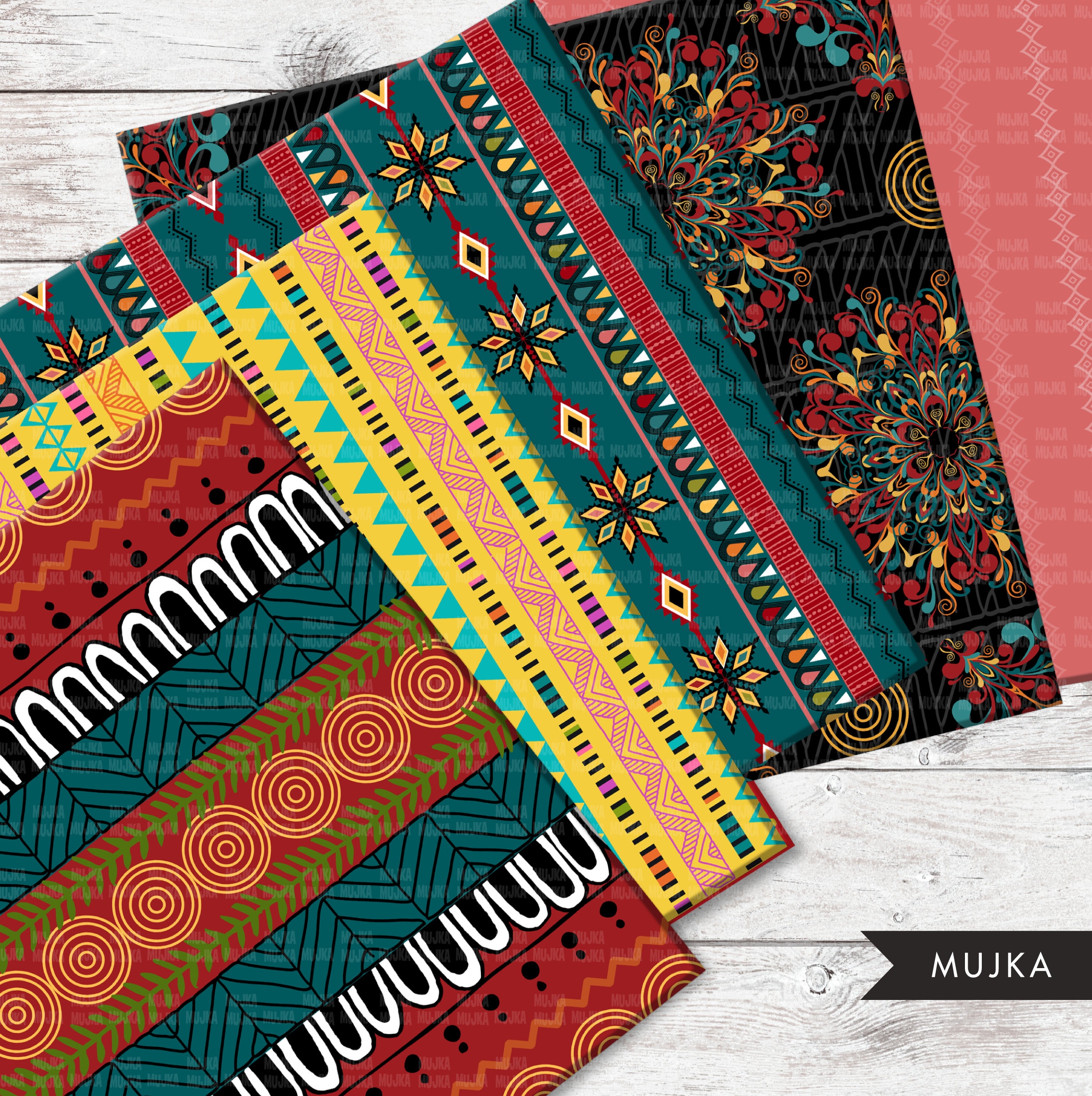 African Pattern Paper African Digital Papers African Patterns Ankara Kente Wax - Etsy