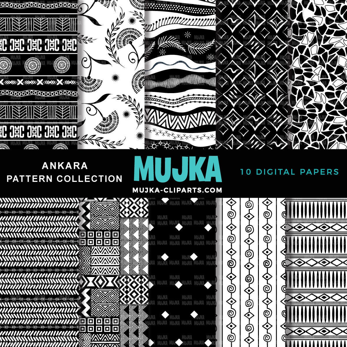 Indie Patterns Black And White