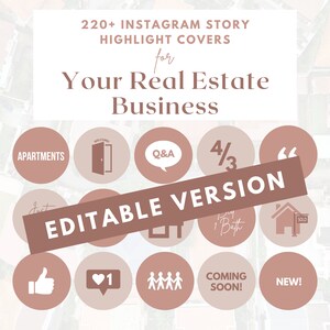 EDITABLE Aesthetic Real Estate Instagram Highlight Covers | IG Story Social Media Icons | Small Business Minimalist Professional Insta
