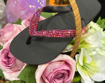 Four row Crystal Havaianas- Custom orders available.