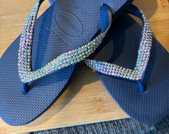 Four row Crystal Havaianas- Custom orders available.