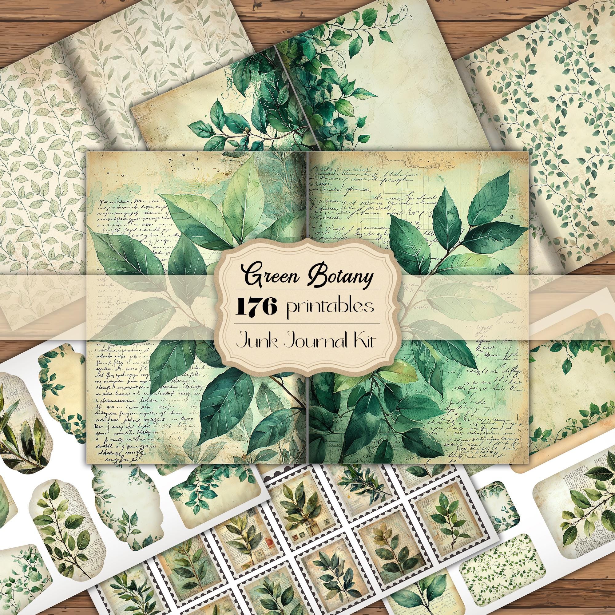 Green Botanical Junk Journal Kit Nature Junk Journal Printable Pages ...