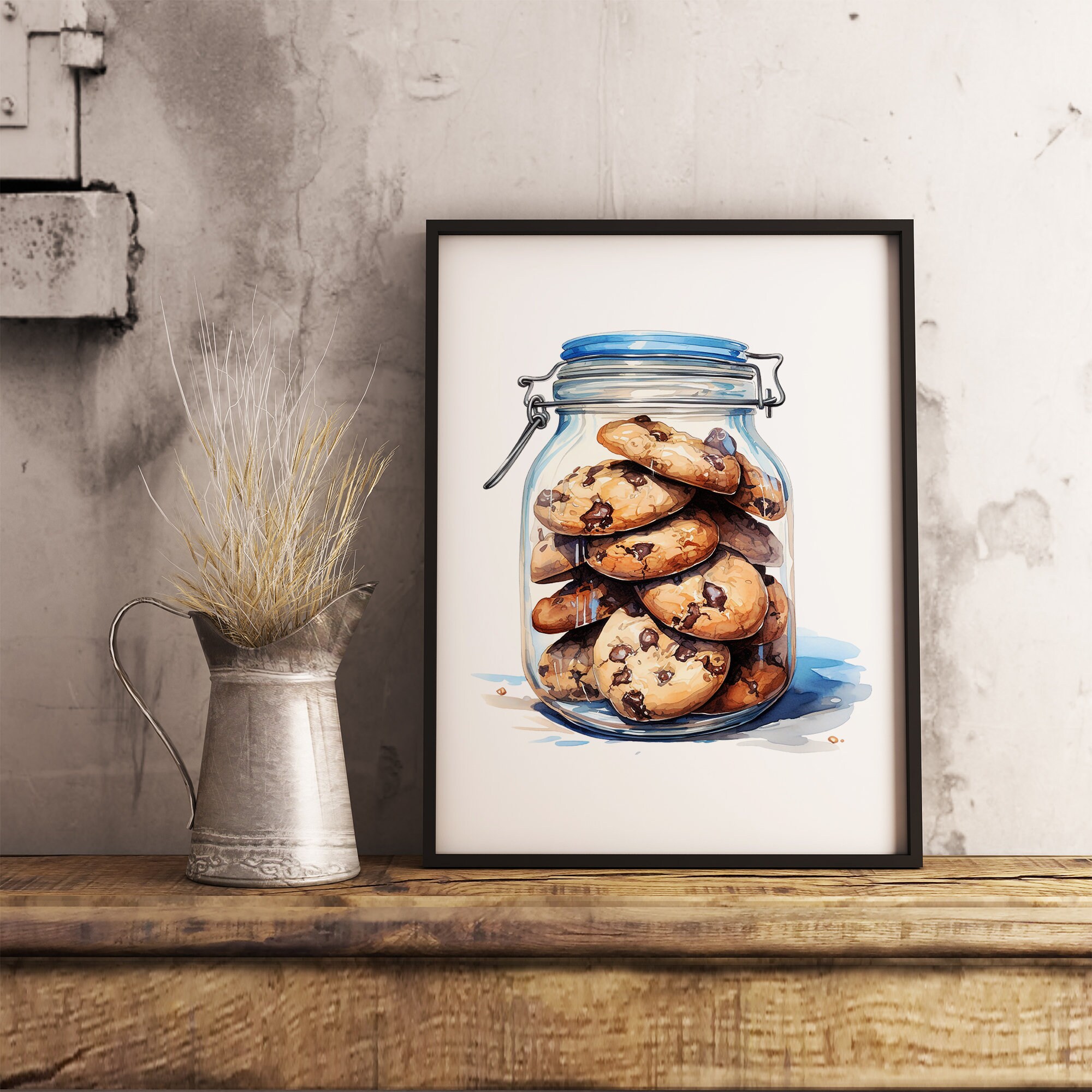 Watercolor Victorian Cookie jars box Clipart PNG, Gingerbread