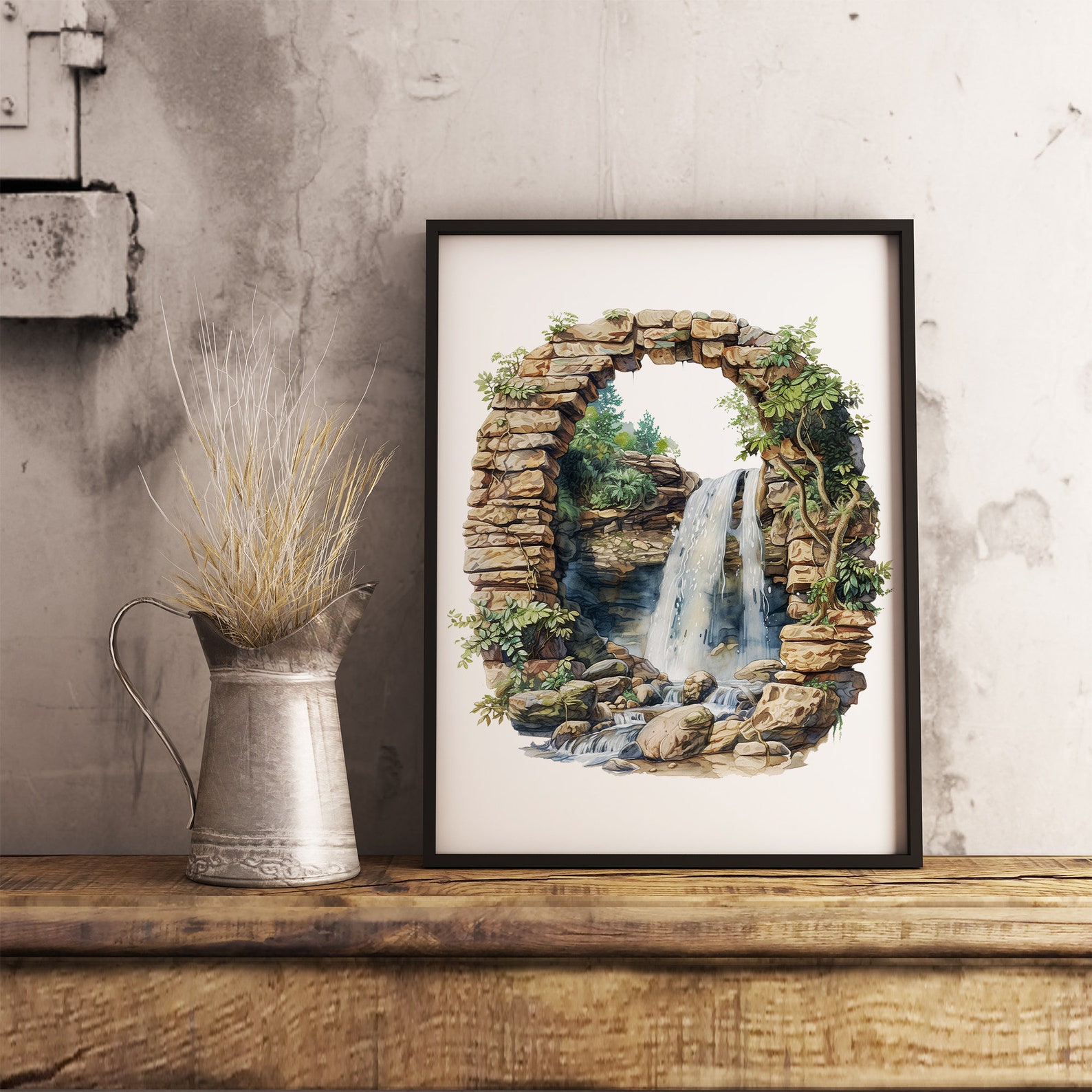 Watercolor Waterfall Alphabet Clipart PNG Waterfall Letters PNG Set ...