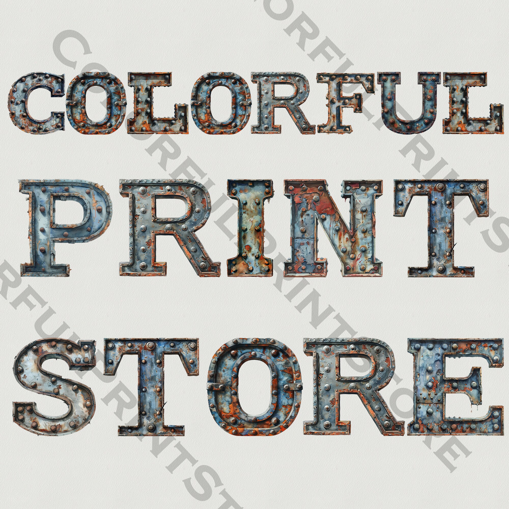 Metal Alphabet Clipart Rusty Lettering PNG Metal Letters PNG Steampunk ...