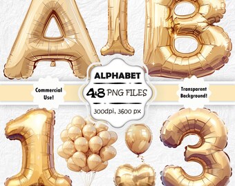 Beige Balloon Alphabet Clipart Beige Letters PNG Beige Font Beige Foil Balloon Letters Party Letters Clip Art Gold Foil Balloon Numbers PNG