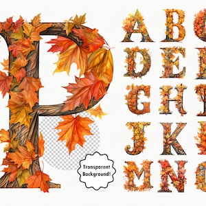 Alfabeto de otoño Clip Art Letras de otoño Letras de otoño PNG Fuente de otoño Tipografía de otoño Letras de otoño Clipart de alfabeto de otoño Conjunto de fuentes de otoño
