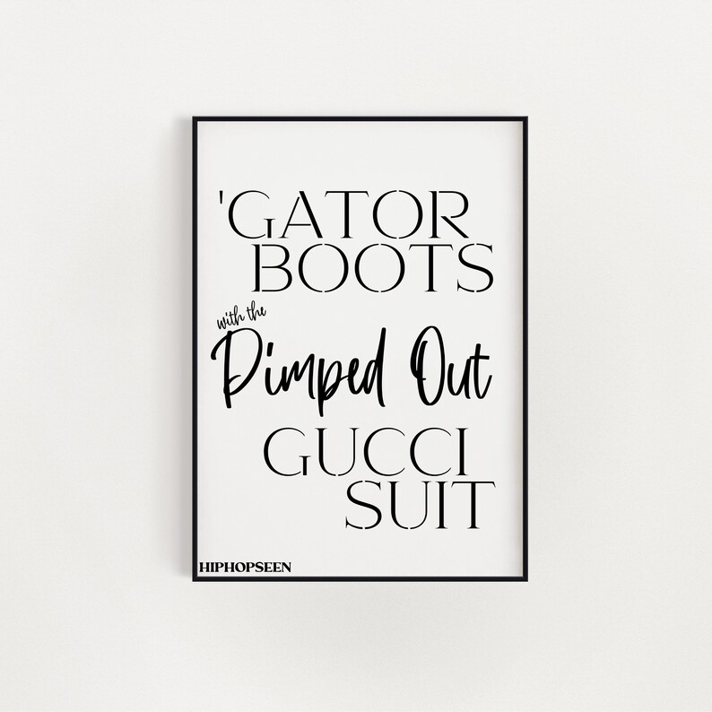 Gator Boots With A Pimped Out Gucci Suit Lyrics