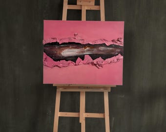 Original Handpainted Acrylic Canvas Painting  Space Galaxy Shooting Stars Comet 3D Art 16x20 Unframed