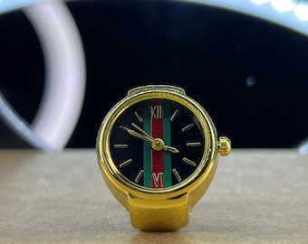 Złoty pierścień zegarka inspirowany stylem vintage Evil Eye, regulowany, z wyrazistym talizmanem ochronnym, z recyklingu