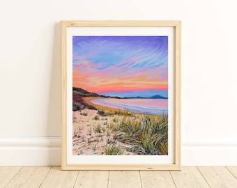 4x6, 5x7, 8x10 Winter Ocean Sunset Art Print Gallery Wall Decor