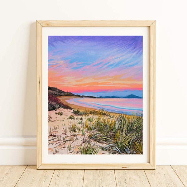 4x6, 5x7, 8x10 Winter Ocean Sunset Art Print Gallery Wall Decor