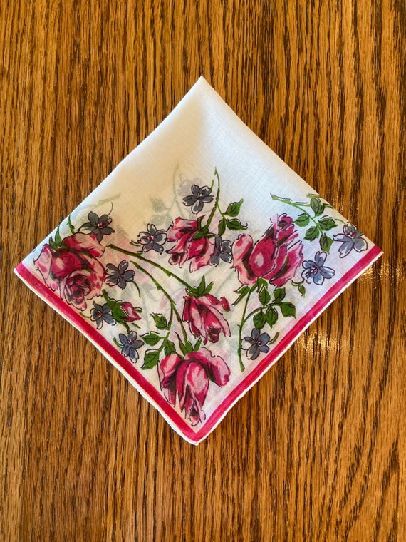 Restored Vintage Printed Handkerchief with Hot Pi… - image 7