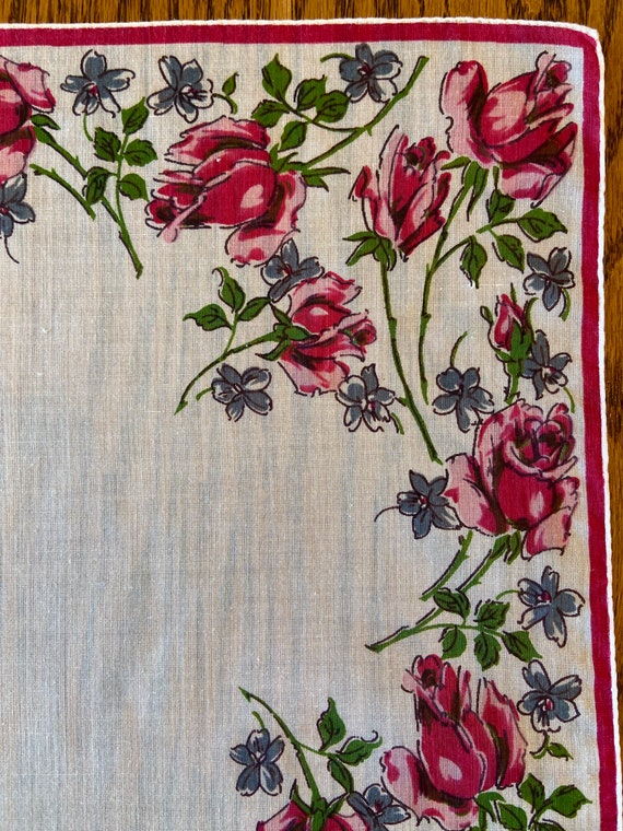 Restored Vintage Printed Handkerchief with Hot Pi… - image 3