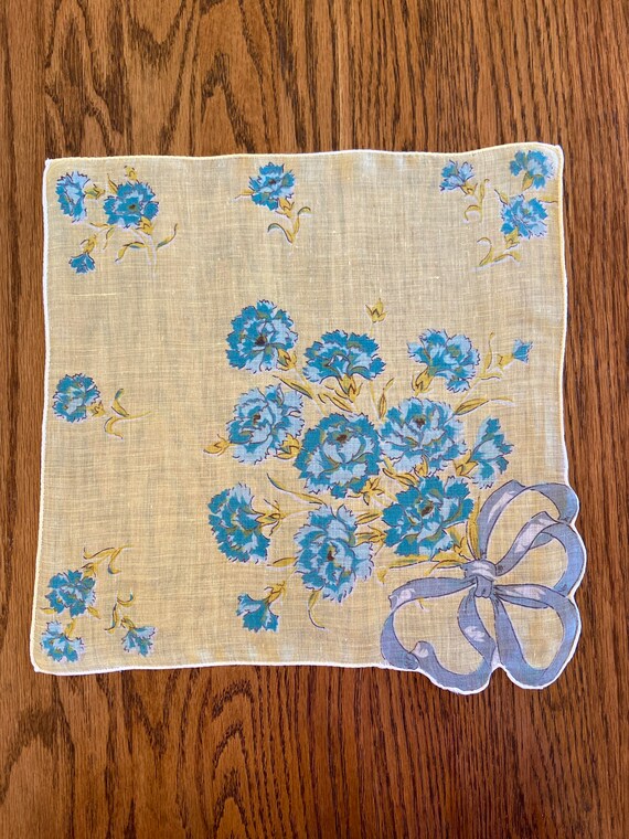 Restored Vintage Printed Yellow Handkerchief With… - image 5