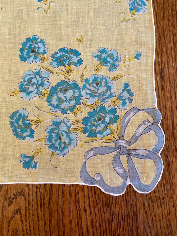 Restored Vintage Printed Yellow Handkerchief With… - image 3